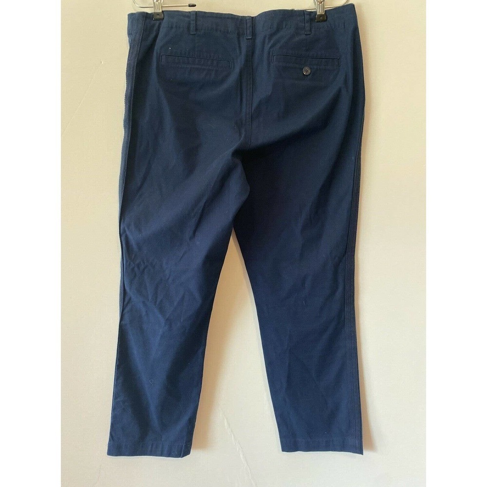 𝅺Lauren Ralph Lauren Co. Sz 12 Capri Pants Casual Blue Flat Front - Picture 7 of 8